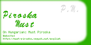 piroska must business card